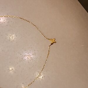 Gold plated mini butterfly necklace  18in adjustable